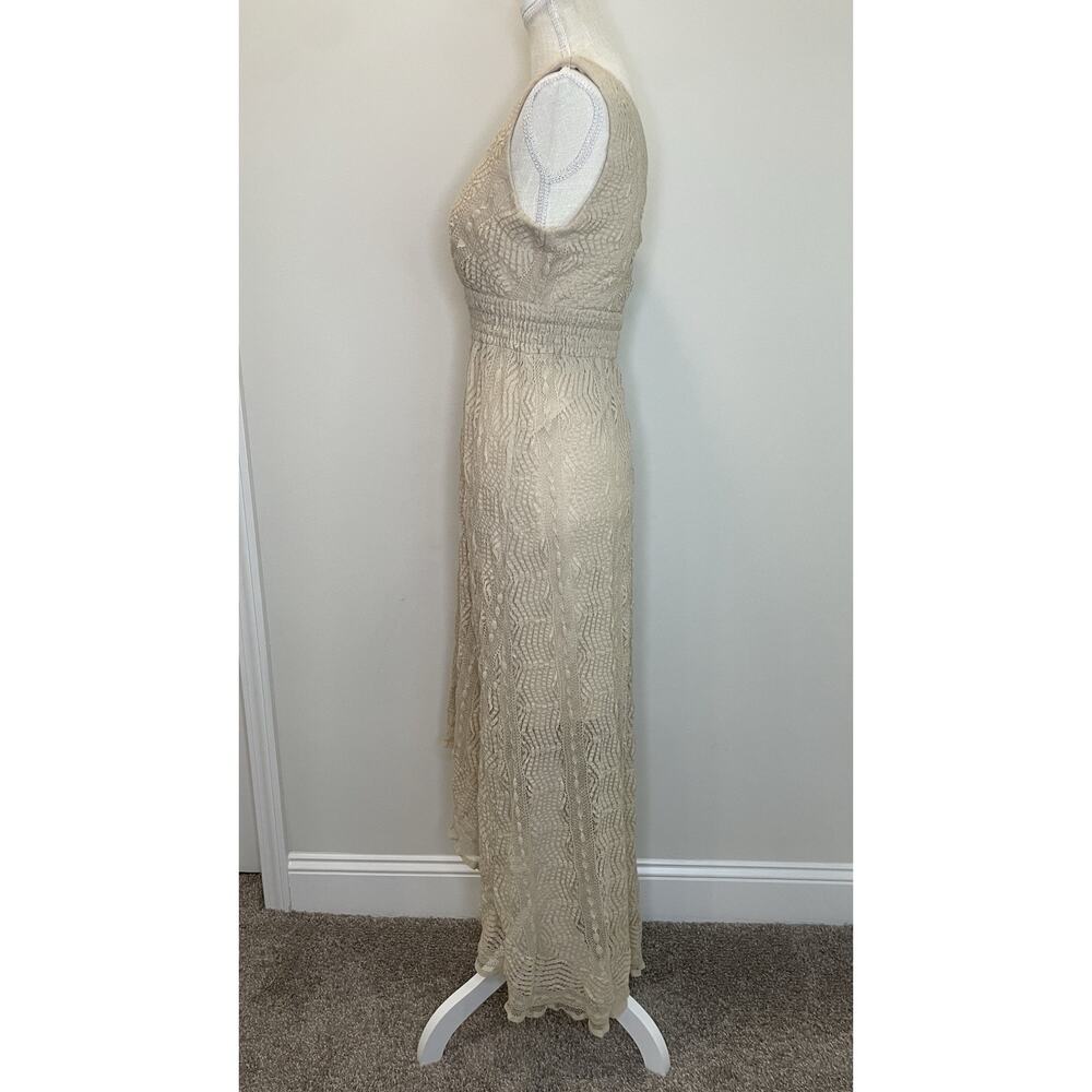 Cottagecore Fairy Coquette Romantic Lace Dress Boho Bridal Prairie Angel Size 4 - Picture 2 of 12